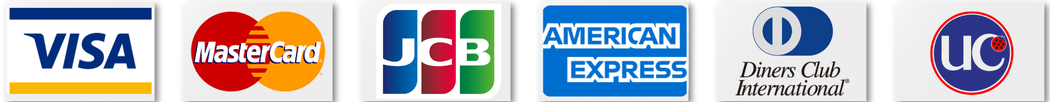 対応クレジットカード（VISA / MasterCard / JCB / AMEX / Diners / UC）